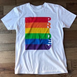EQUALITY Pride rainbow T-shirt white large